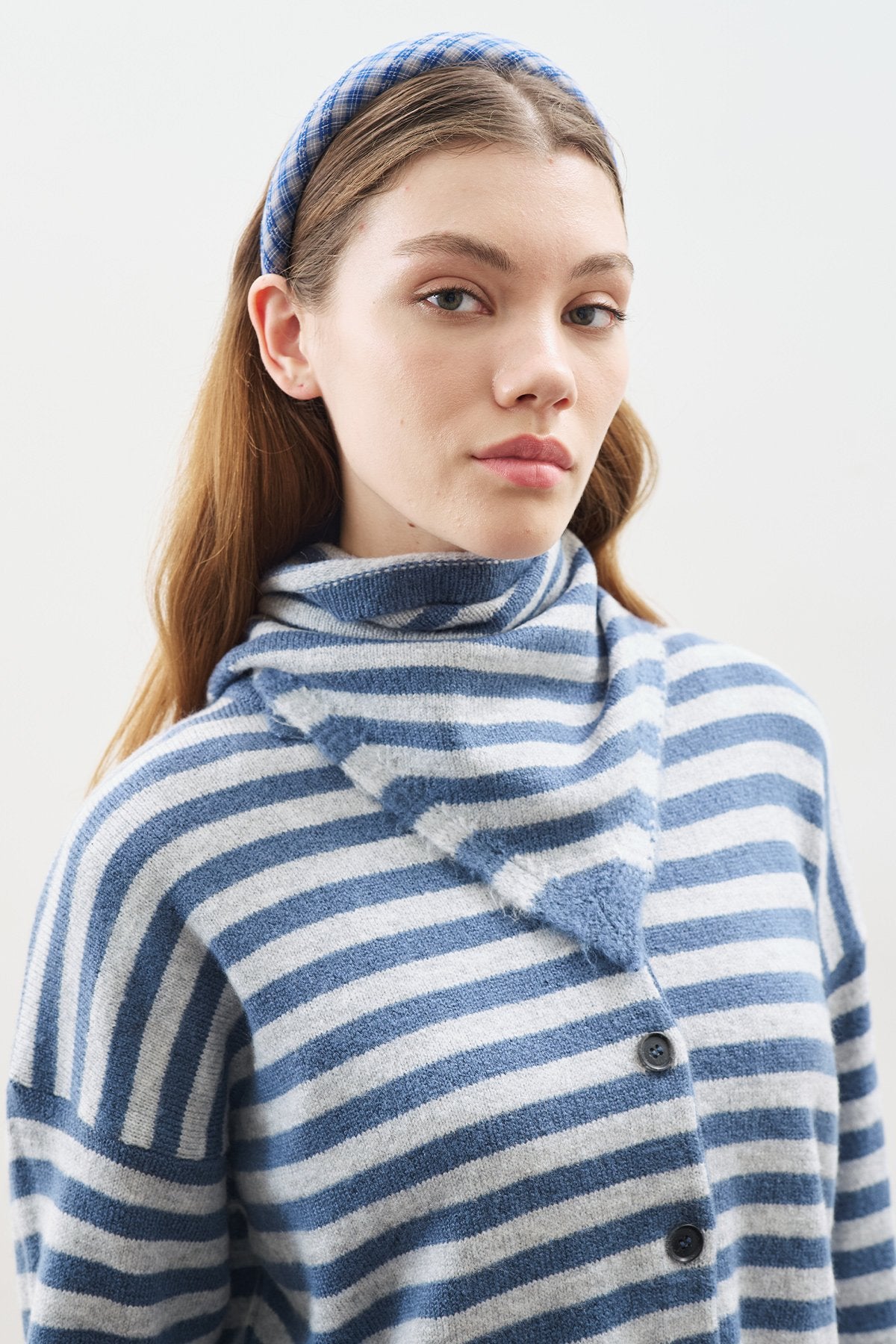 MANUKA | Striped Cardigan with Scarf Detail