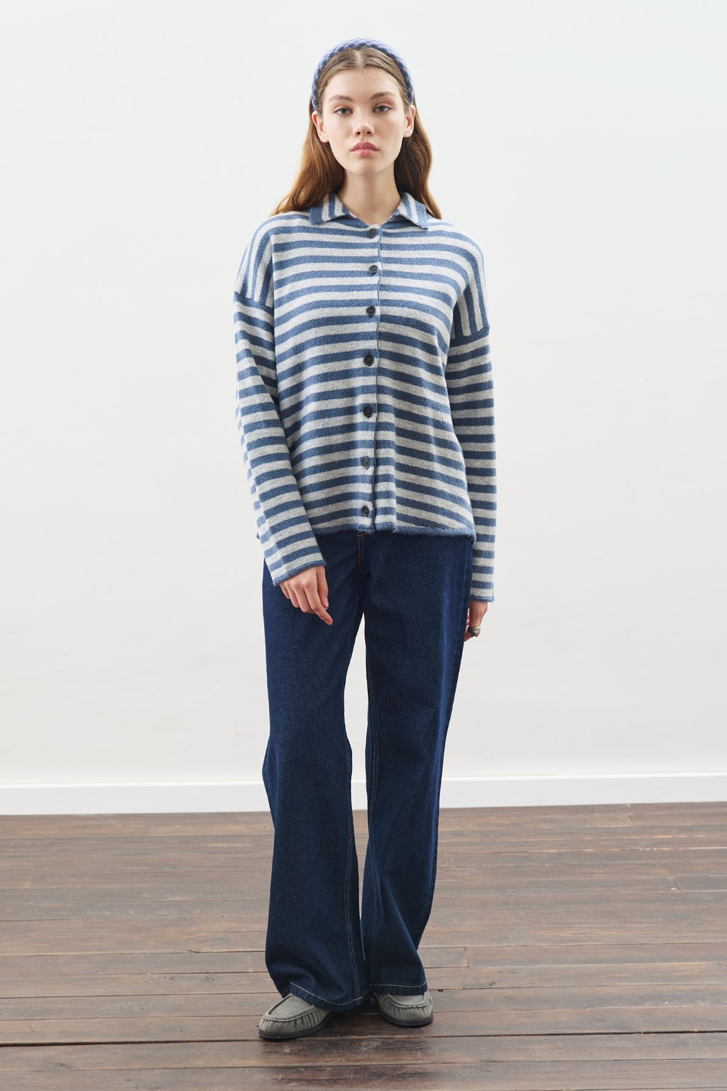 MANUKA | Striped Cardigan with Scarf Detail