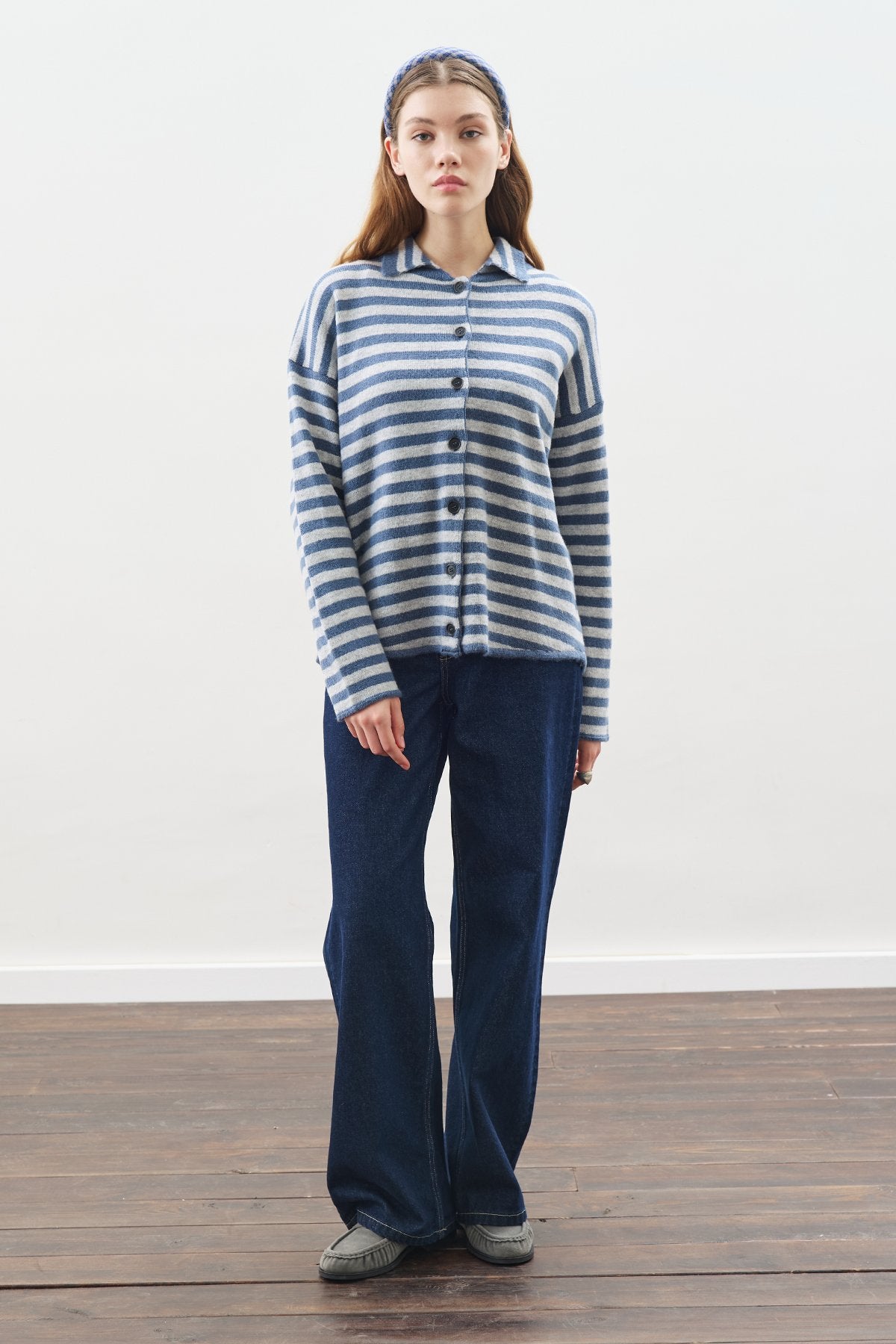 MANUKA | Striped Cardigan with Scarf Detail