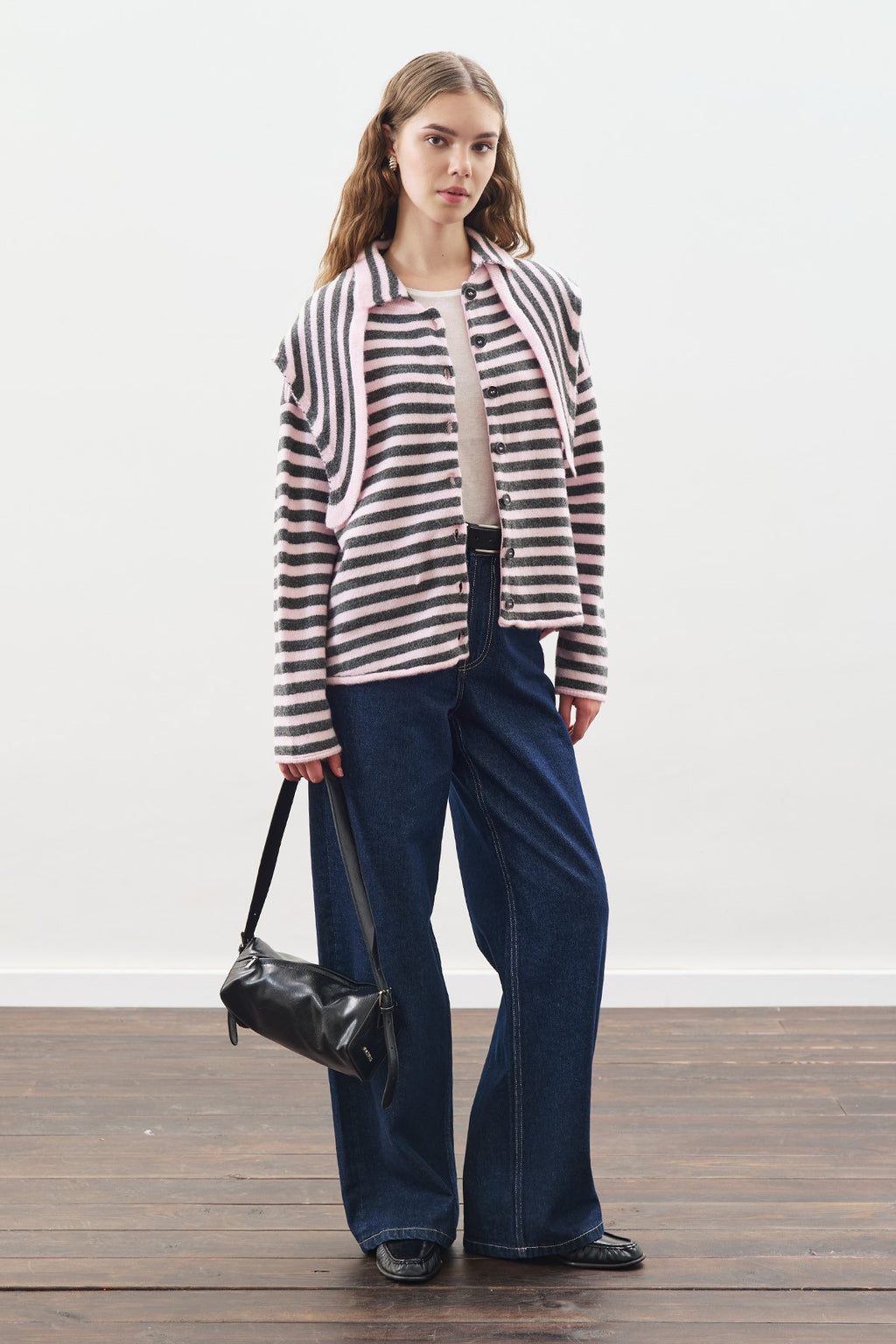 MANUKA | Striped Cardigan with Scarf Detail