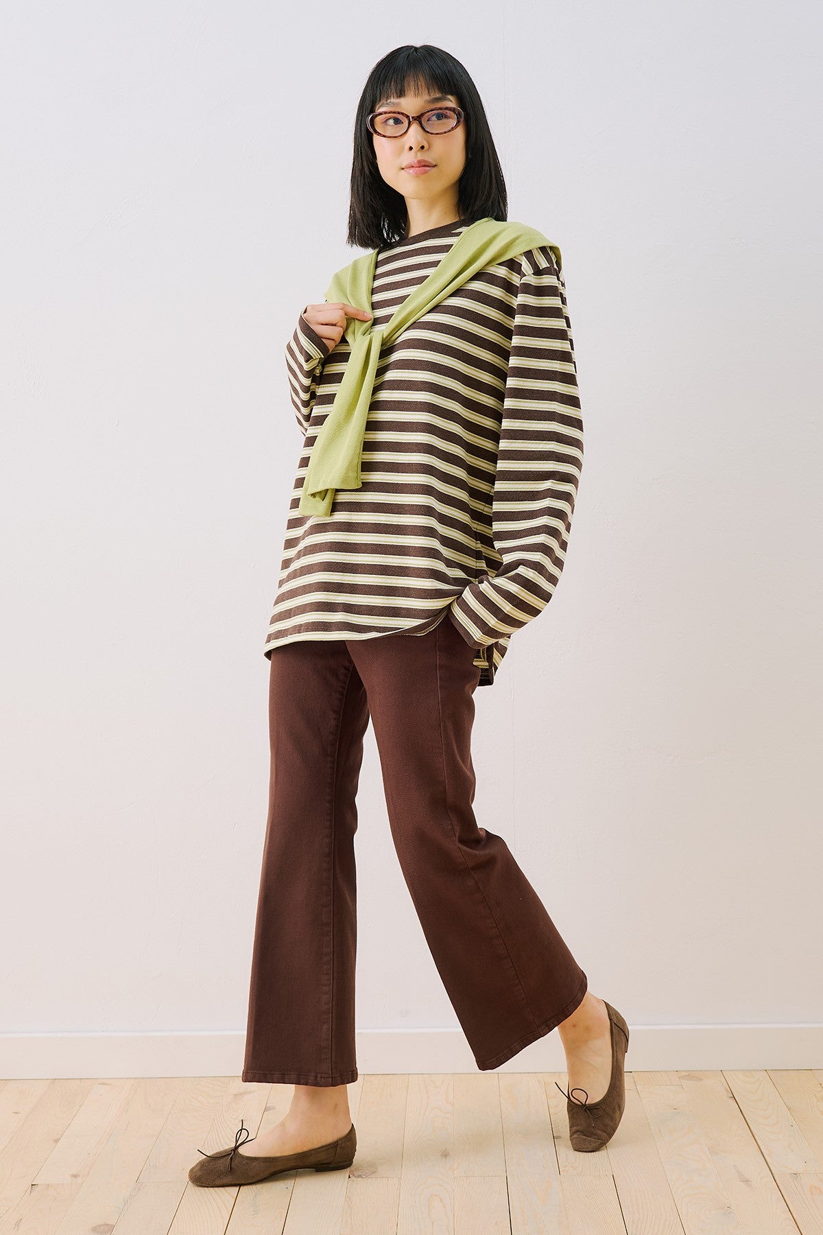 MANUKA | Striped Scarf Detail T-Shirt