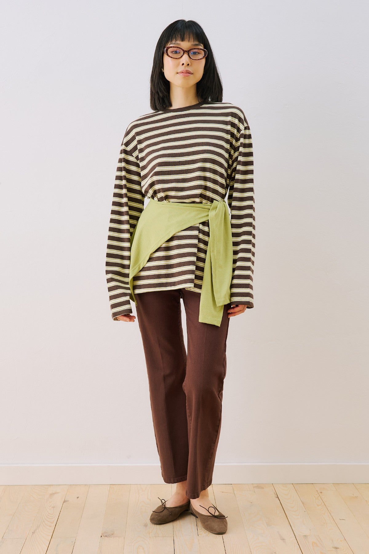 MANUKA | Striped Scarf Detail T-Shirt