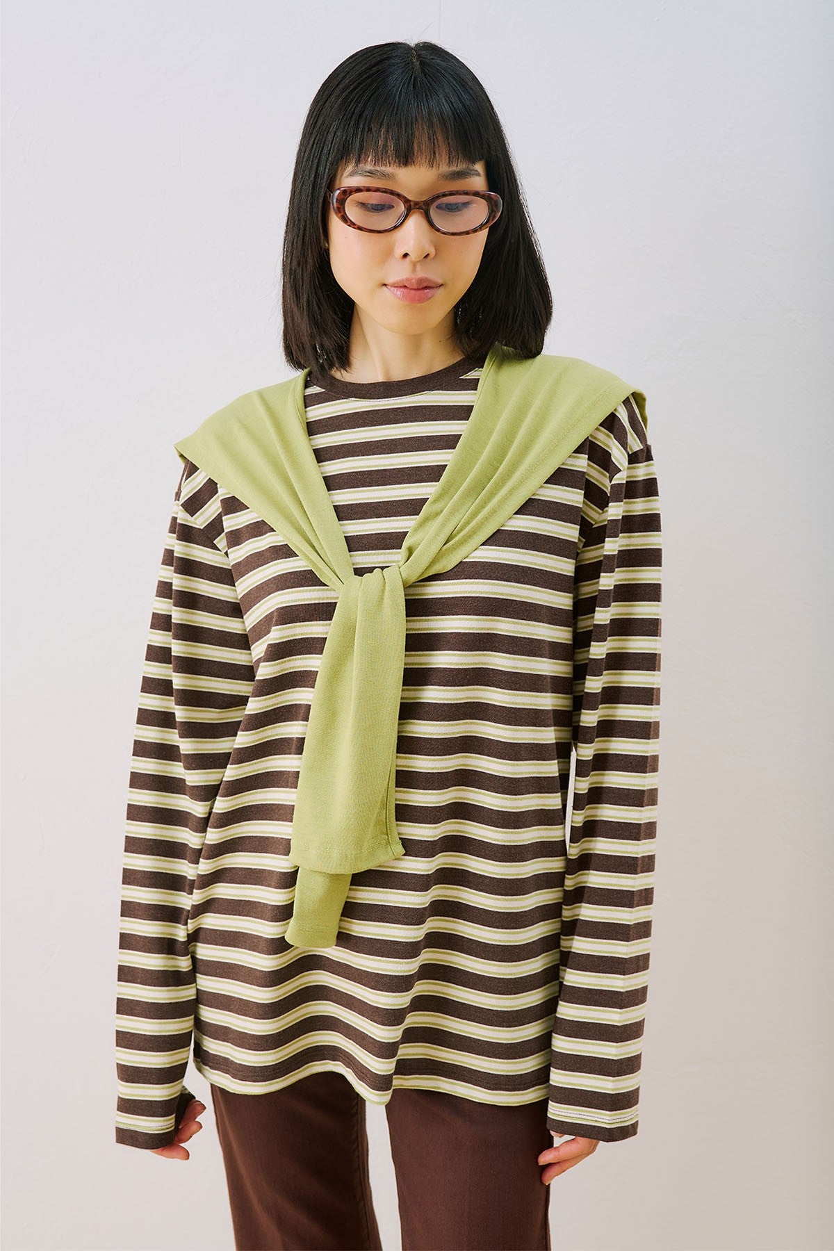 MANUKA | Striped Scarf Detail T-Shirt