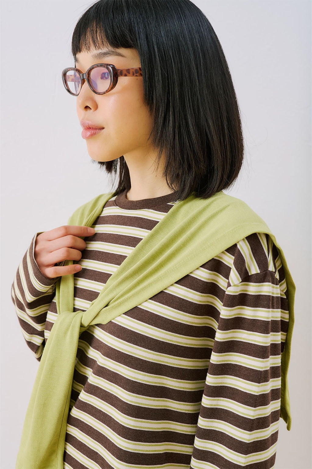 MANUKA | Striped Scarf Detail T-Shirt