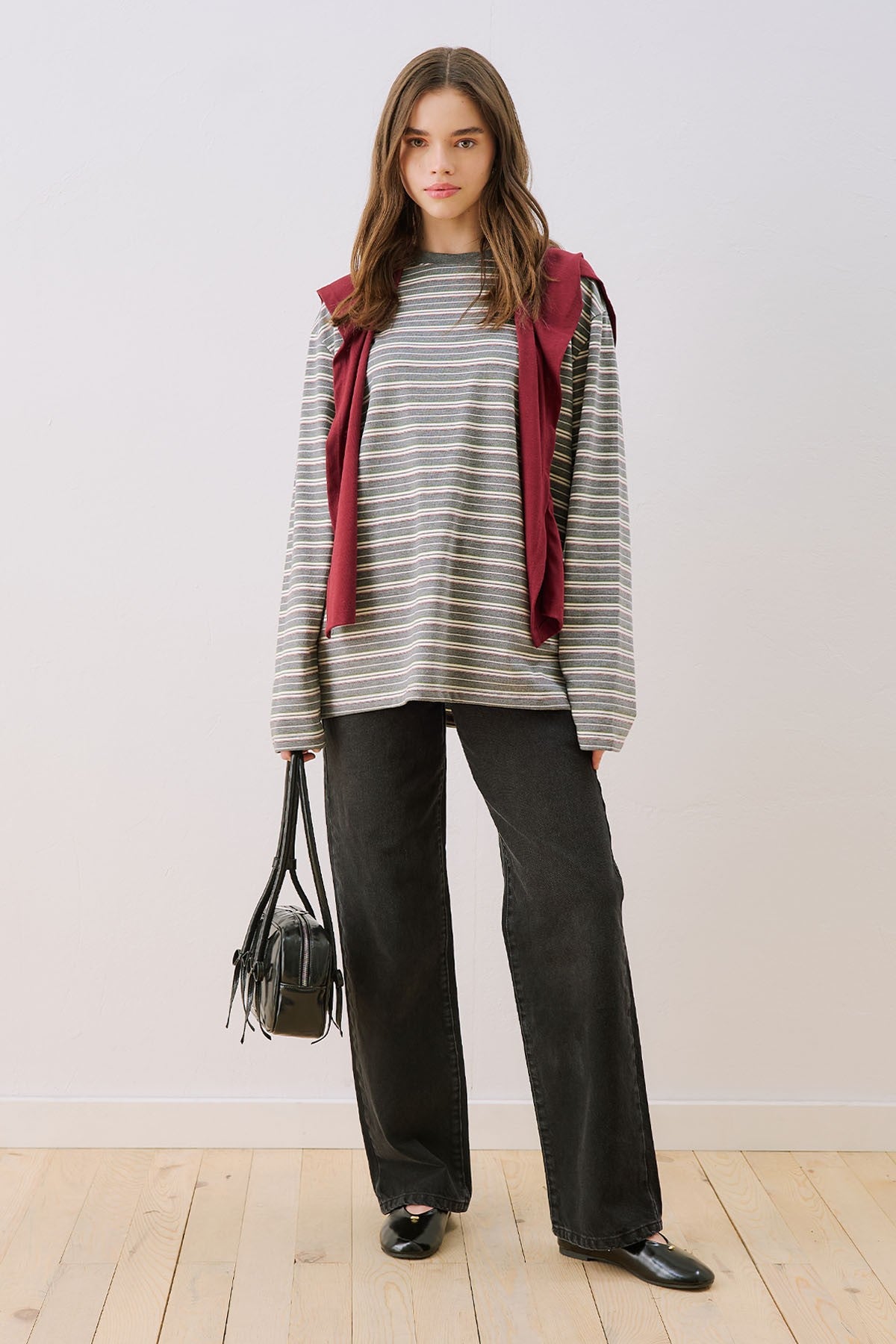 MANUKA | Striped Scarf Detail T-Shirt