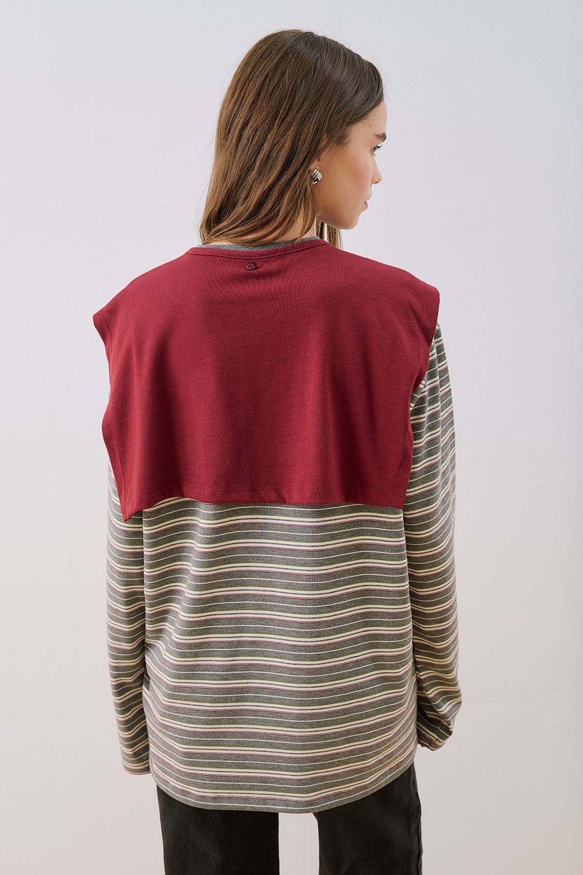 MANUKA | Striped Scarf Detail T-Shirt
