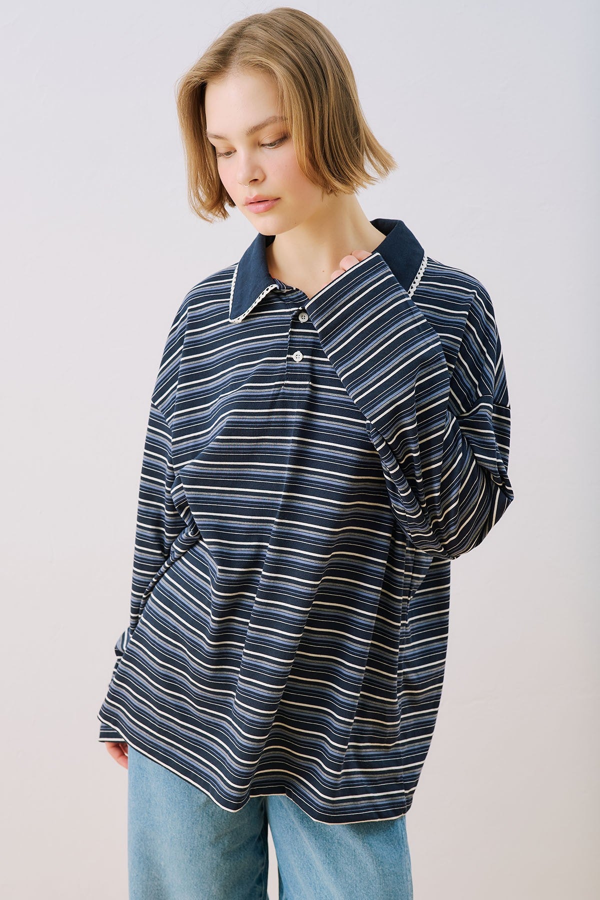 MANUKA | Striped Trim Detail Sweatshirt