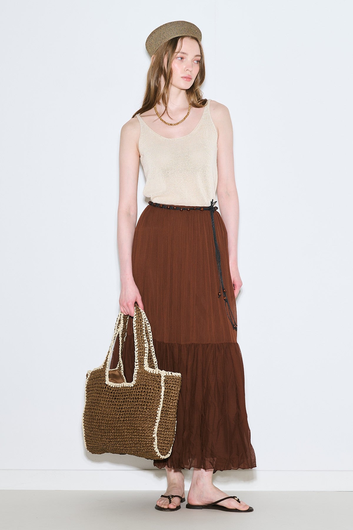 MANUKA | Crush Pleated Maxi Skirt