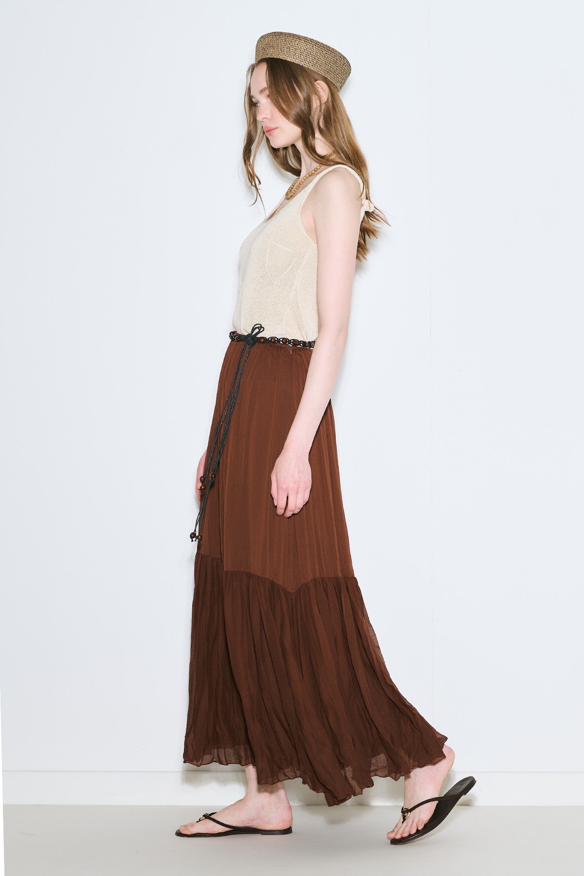 MANUKA | Crush Pleated Maxi Skirt
