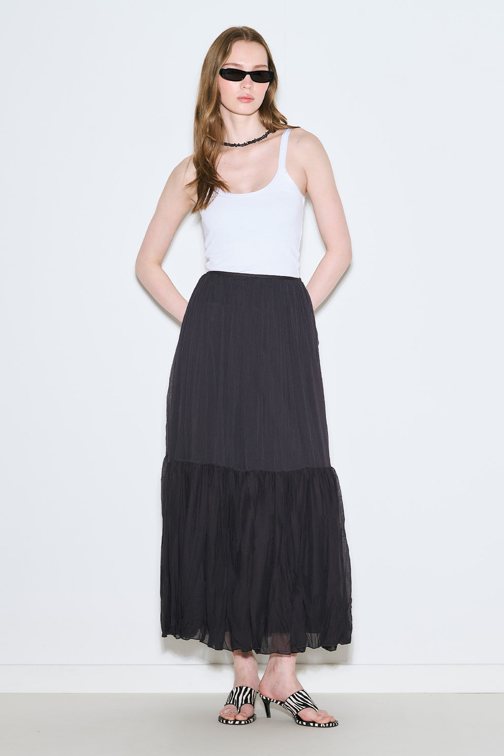 MANUKA | Crush Pleated Maxi Skirt