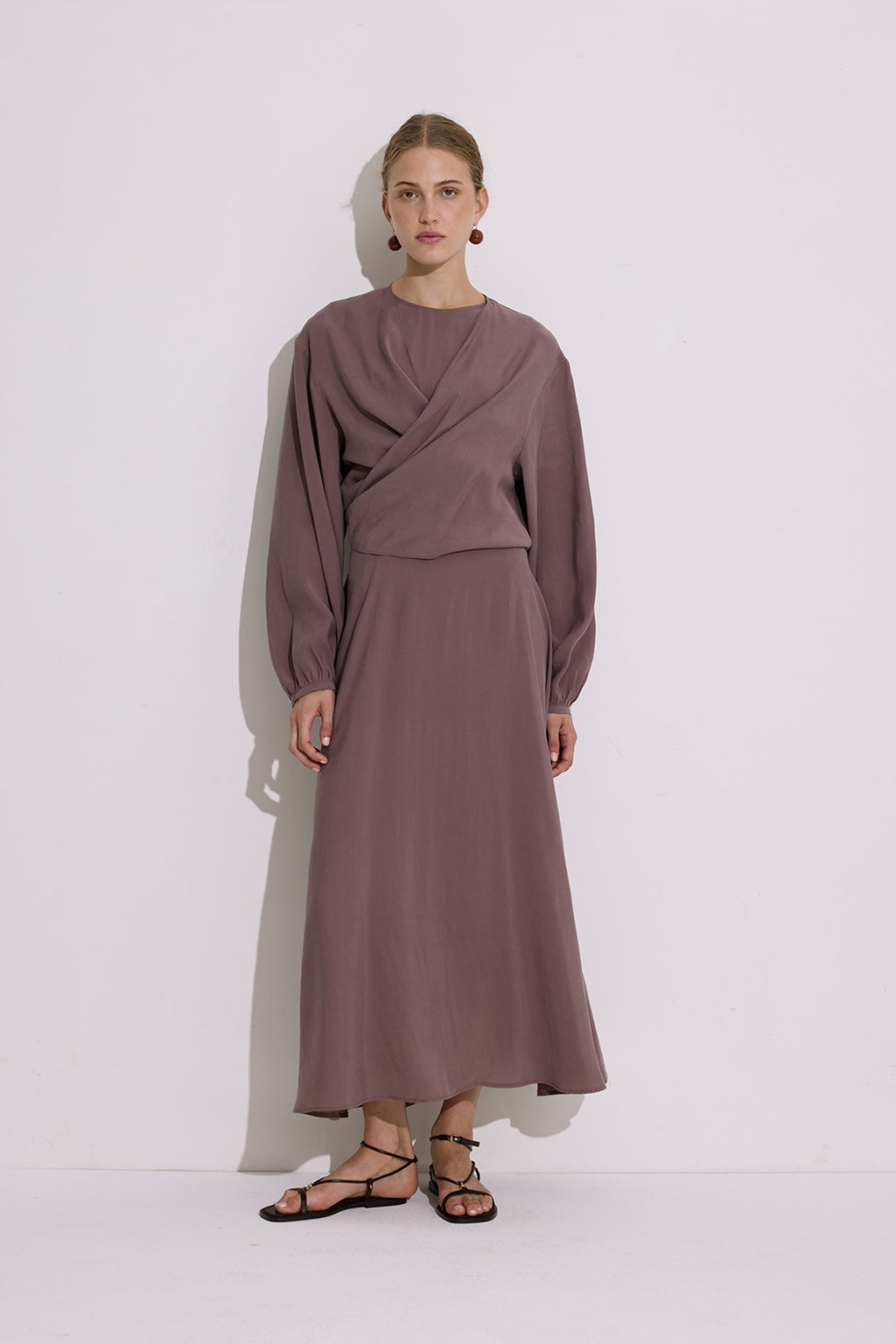 MANUKA | Modal Long-Sleeve Wrap Dress
