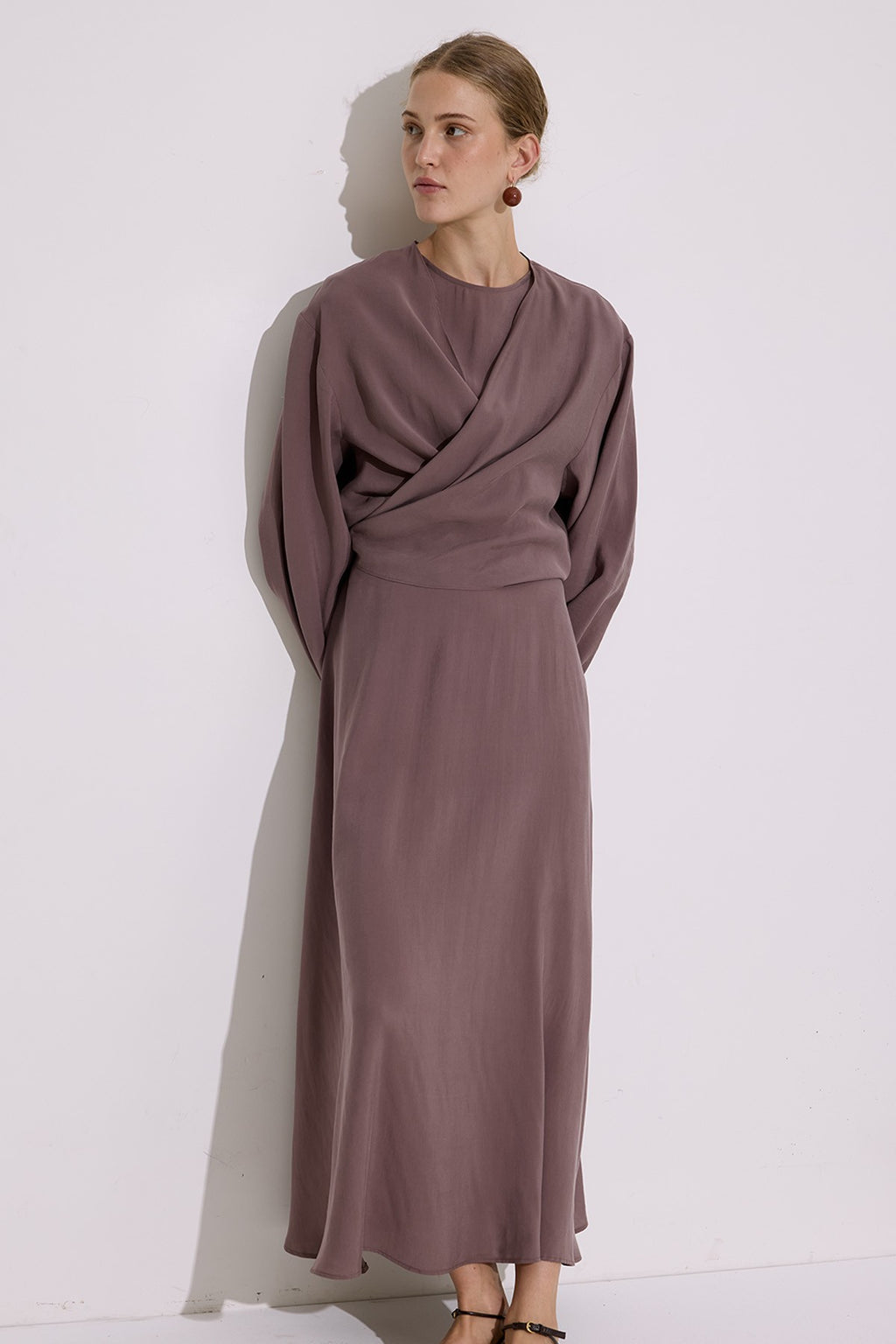 MANUKA | Modal Long-Sleeve Wrap Dress