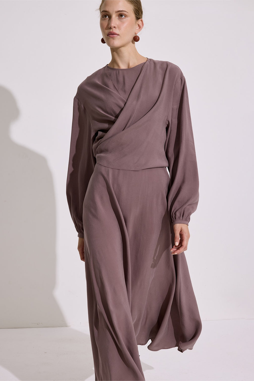 MANUKA | Modal Long-Sleeve Wrap Dress