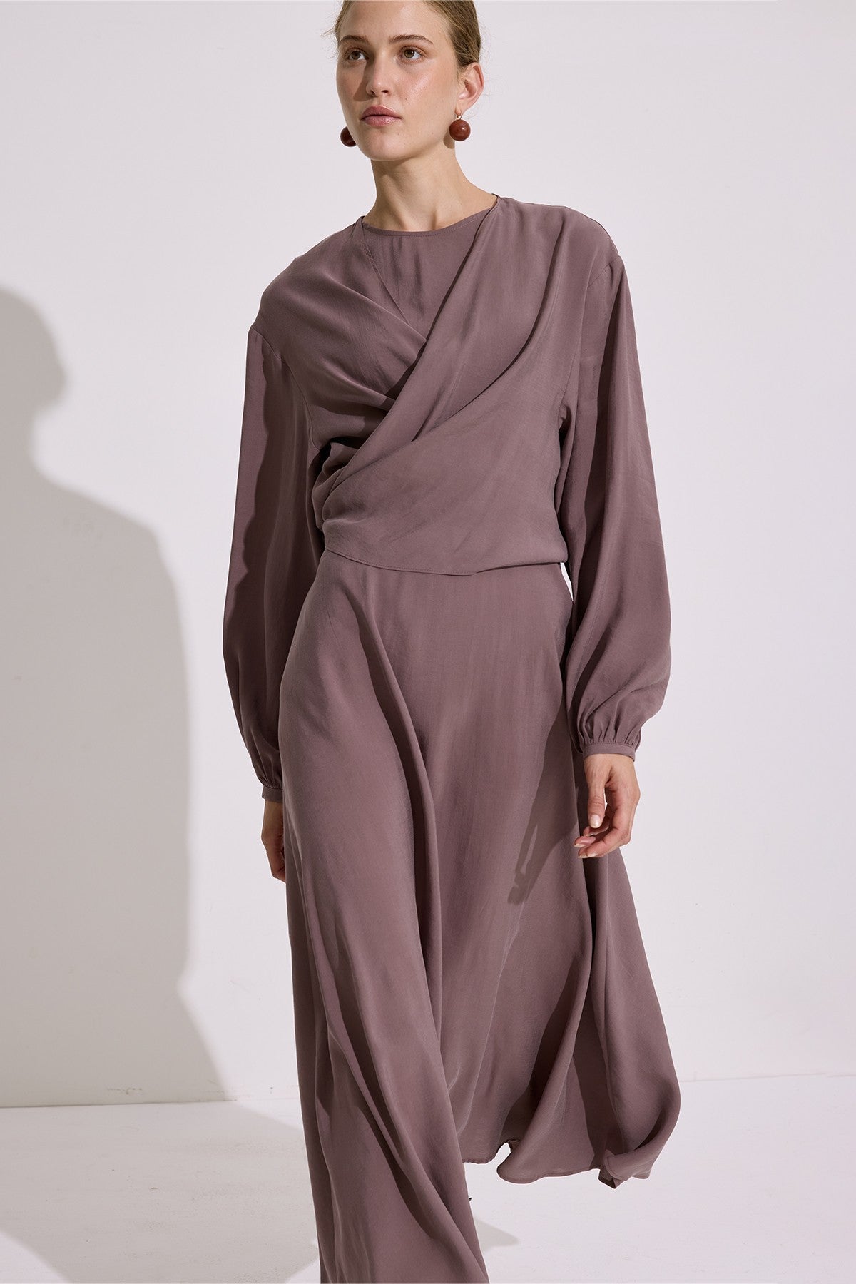 MANUKA | Modal Long-Sleeve Wrap Dress