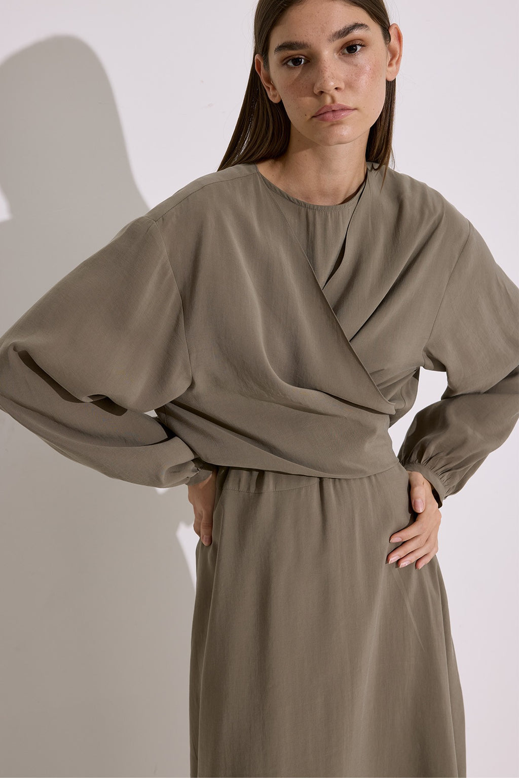 MANUKA | Modal Long-Sleeve Wrap Dress