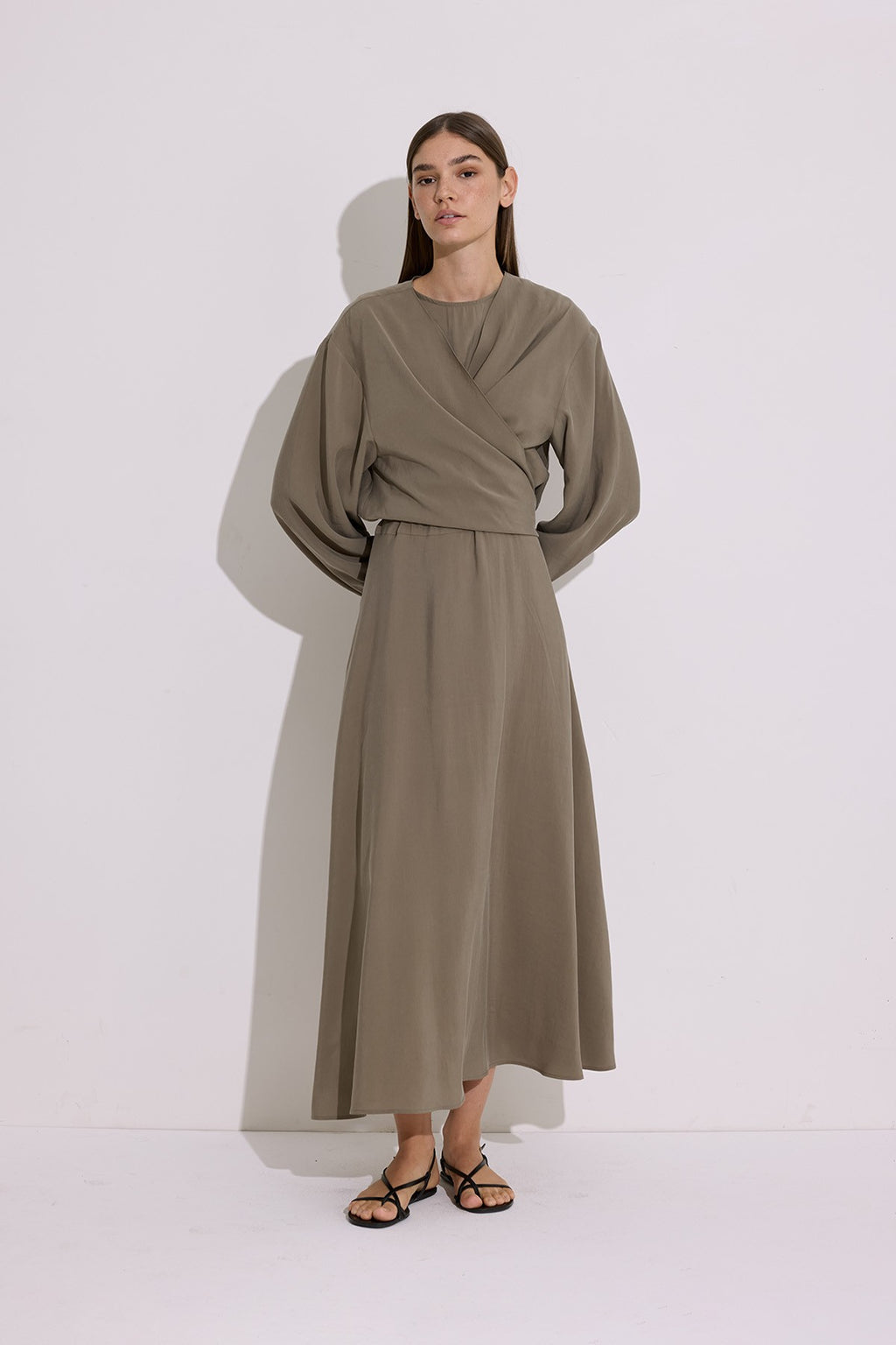 MANUKA | Modal Long-Sleeve Wrap Dress