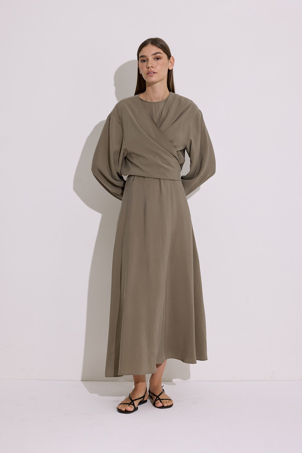 MANUKA | Modal Long-Sleeve Wrap Dress