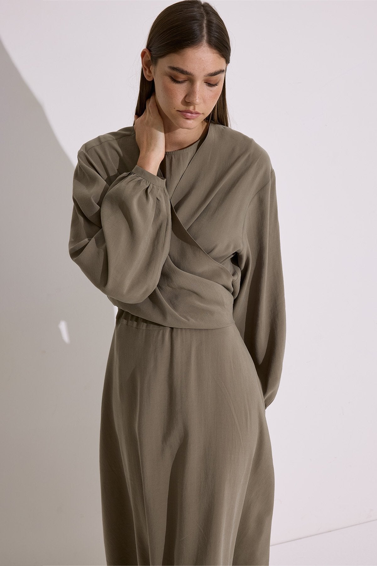 MANUKA | Modal Long-Sleeve Wrap Dress