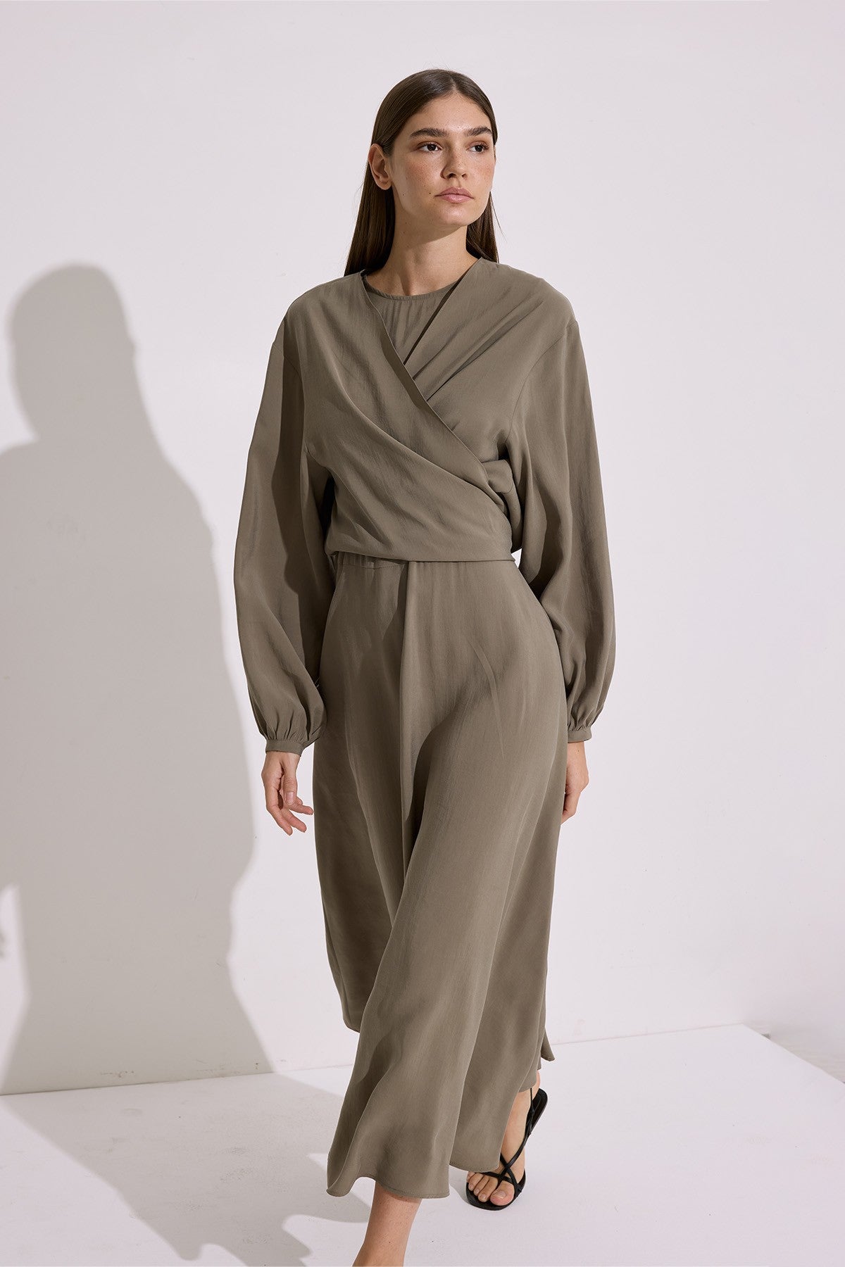 MANUKA | Modal Long-Sleeve Wrap Dress