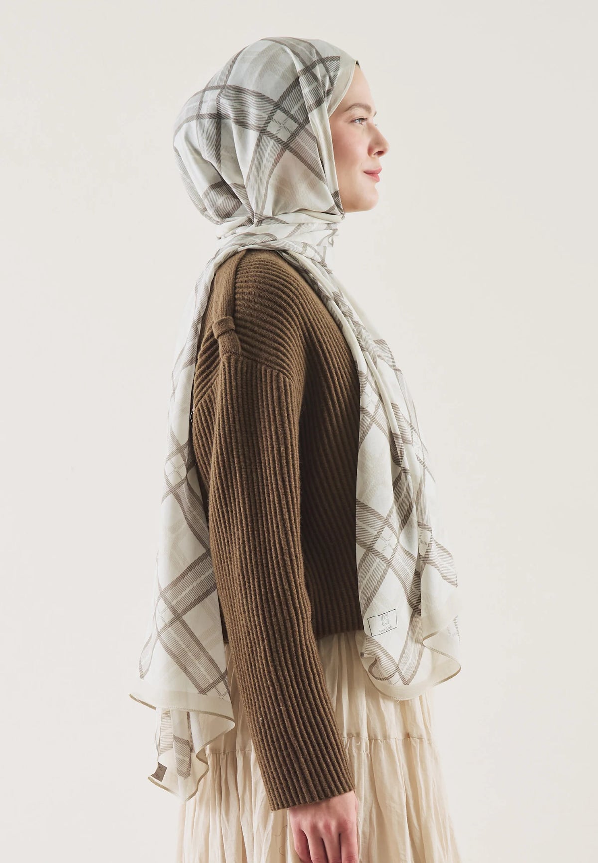 FRESH SCARFS | Plaid Patterned Ramie Scarf