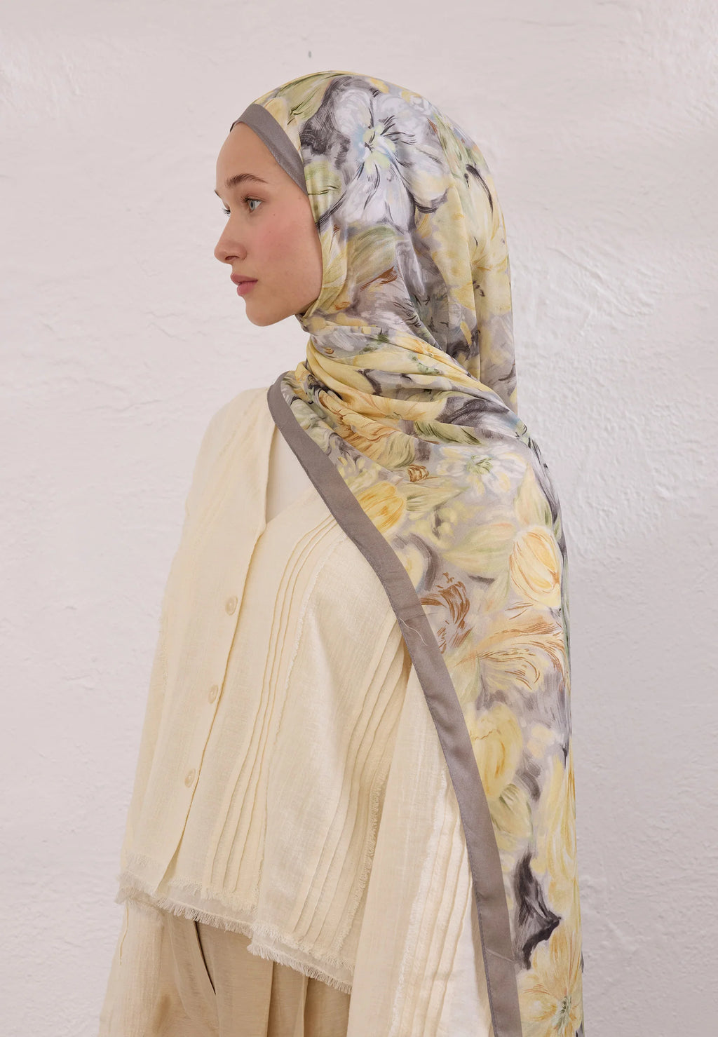 FRESH SCARFS | Pure Flora Pattern Ramie Scarf