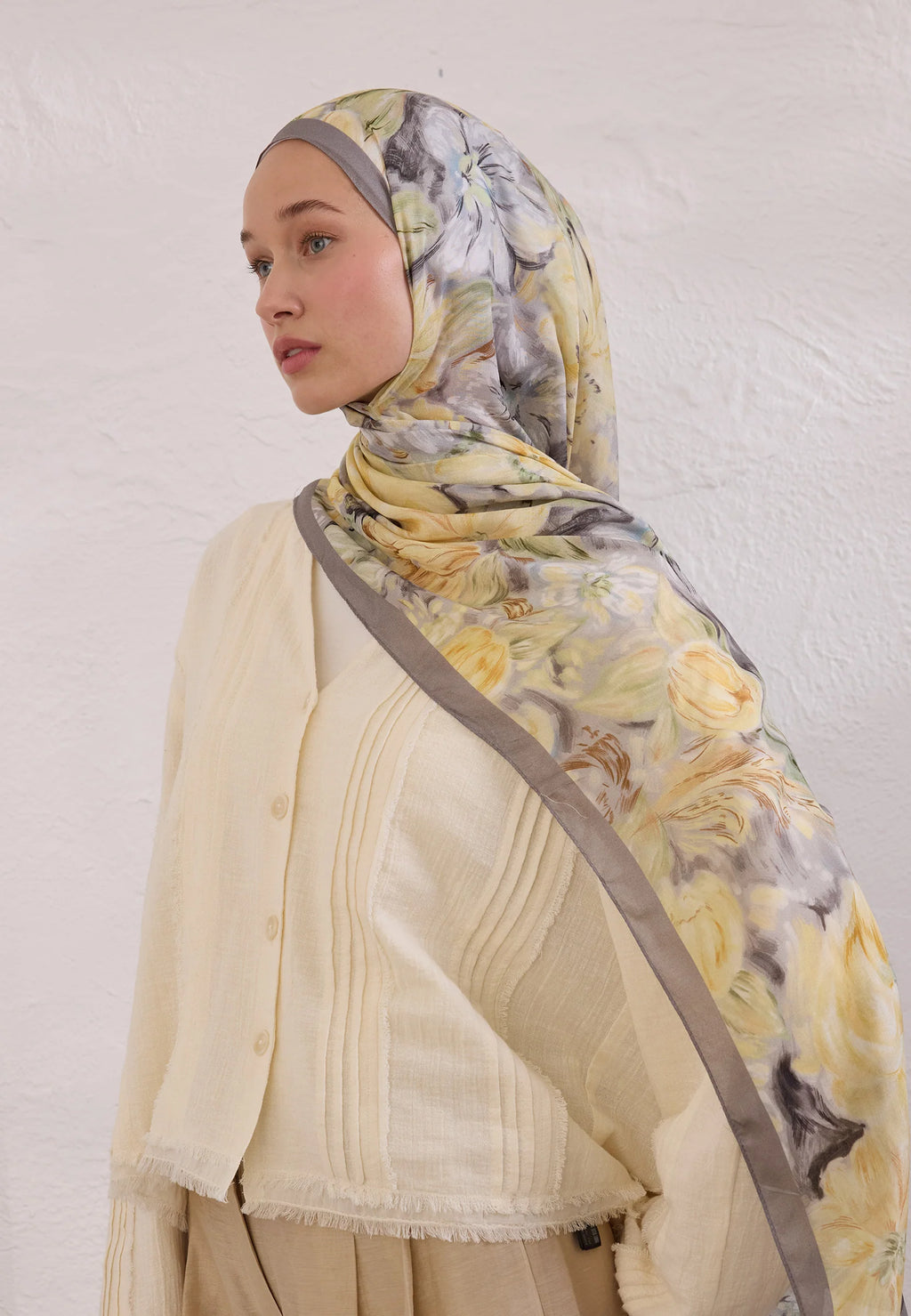 FRESH SCARFS | Pure Flora Pattern Ramie Scarf