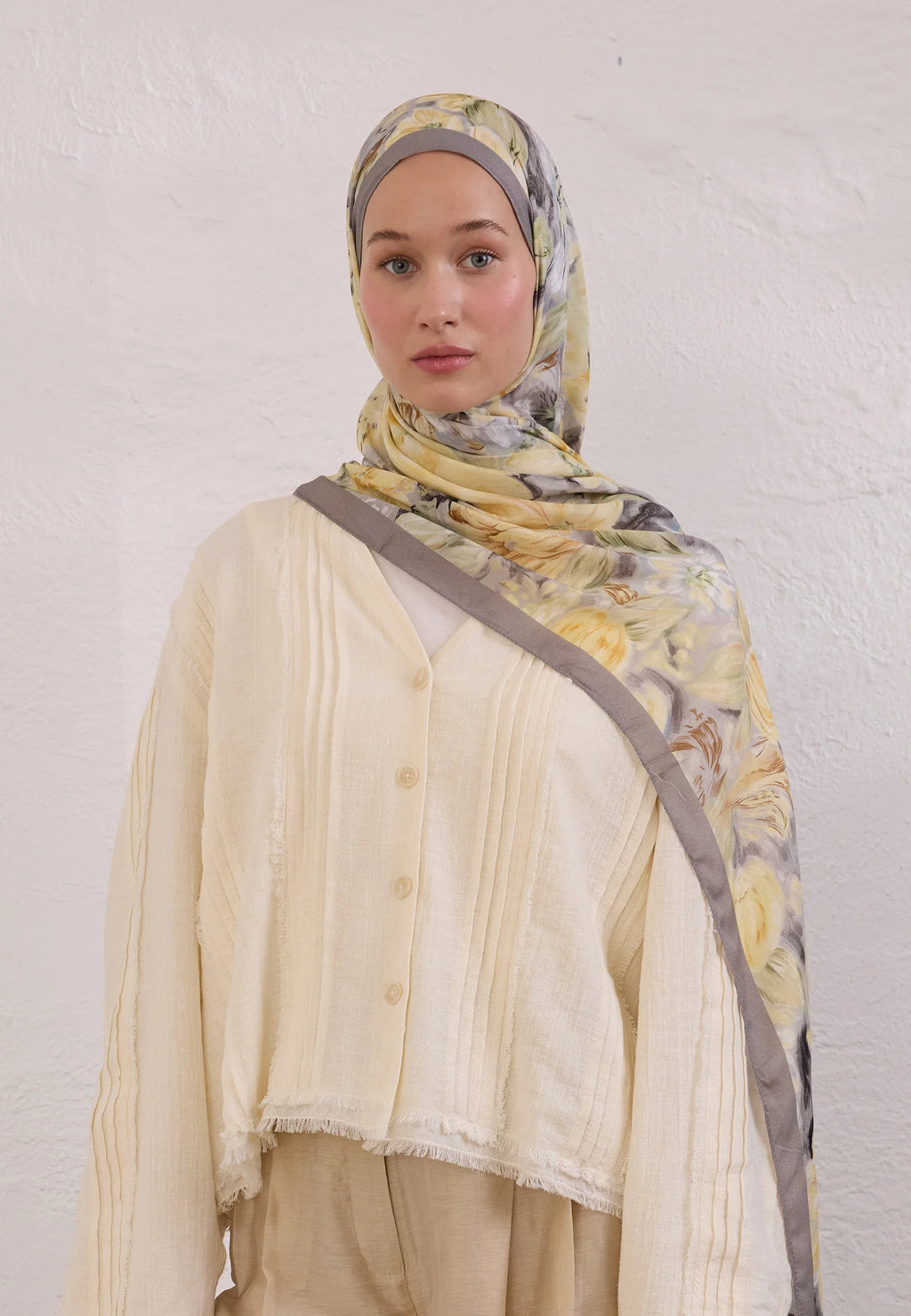 FRESH SCARFS | Pure Flora Pattern Ramie Scarf