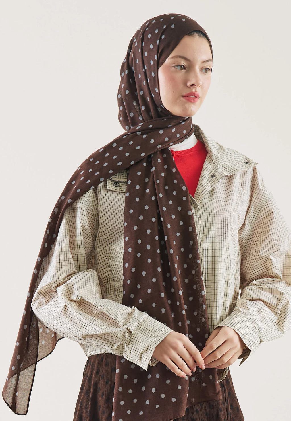 FRESH SCARFS | Small Polka Dots Patterned Scarf