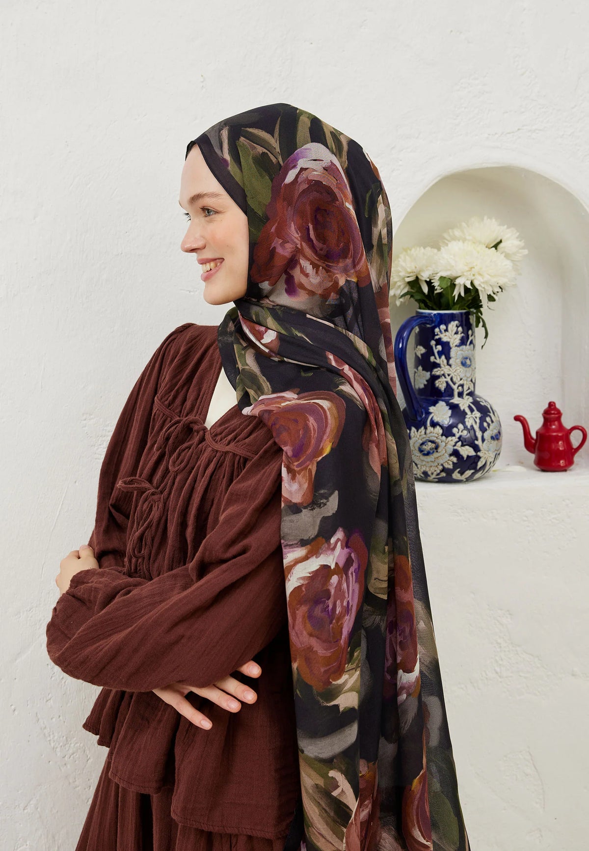 FRESH SCARFS | Summer Rose Patterned Scarf
