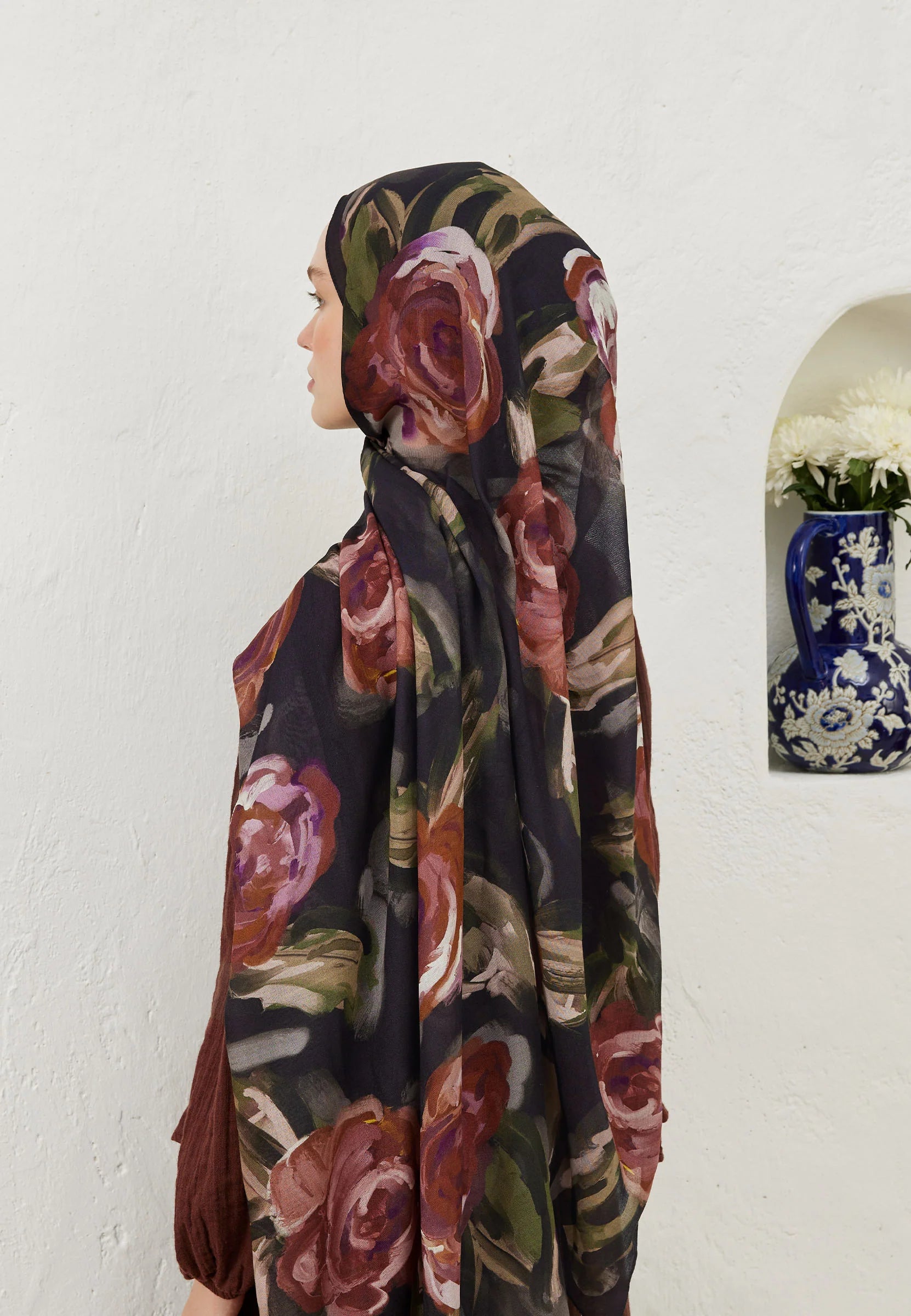 FRESH SCARFS | Summer Rose Patterned Scarf