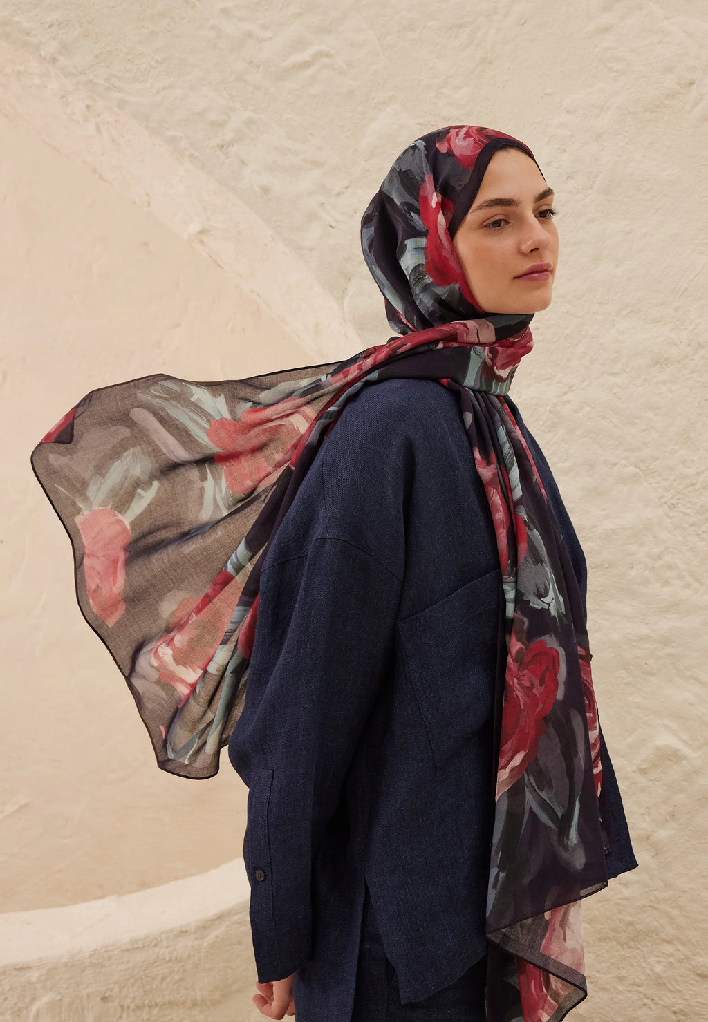 FRESH SCARFS | Summer Rose Patterned Scarf
