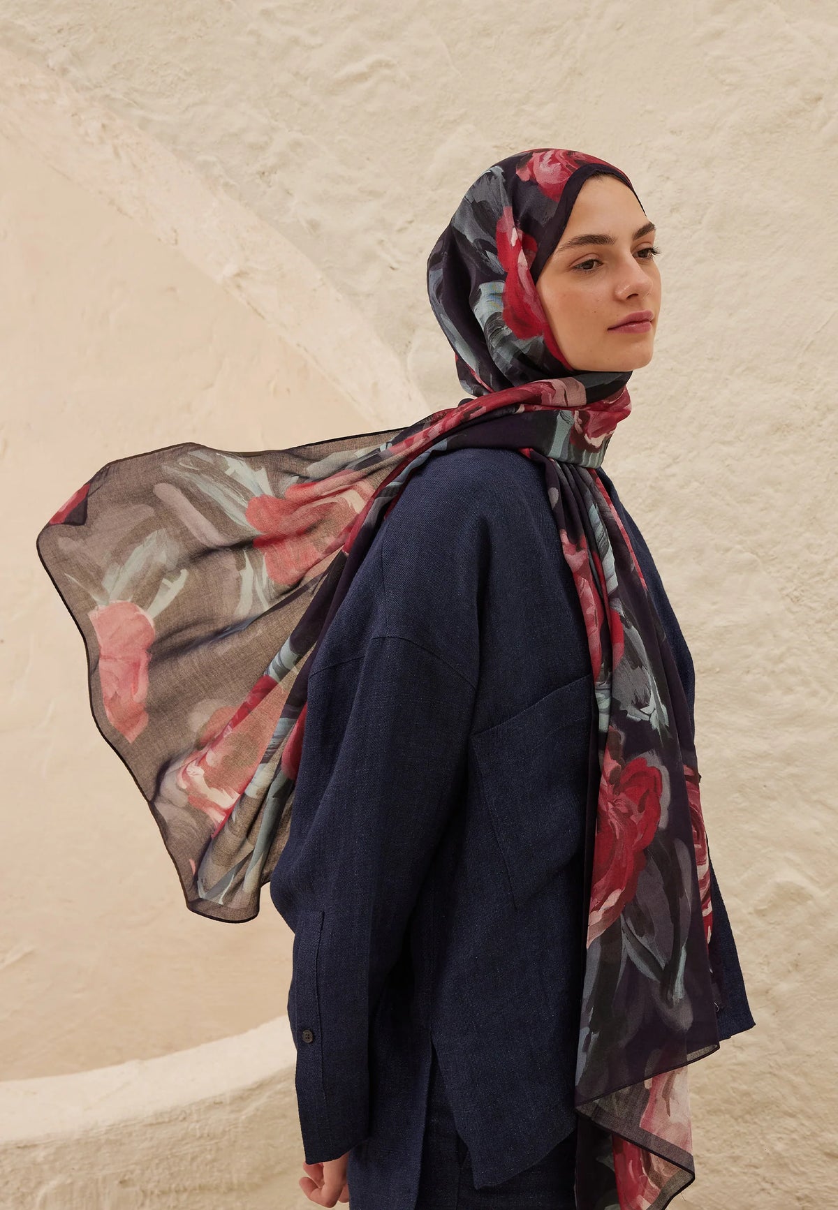 FRESH SCARFS | Summer Rose Patterned Scarf