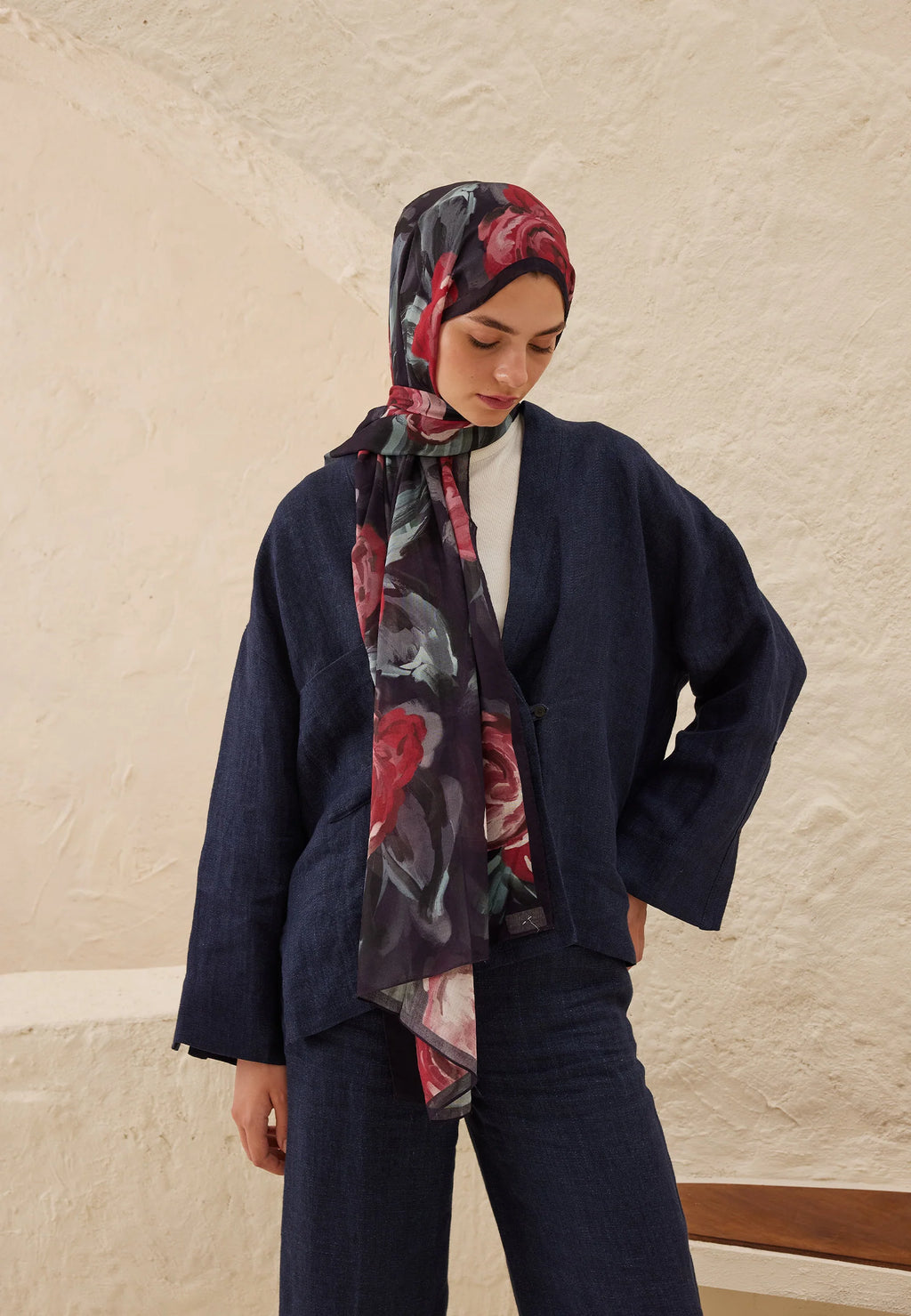 FRESH SCARFS | Summer Rose Patterned Scarf