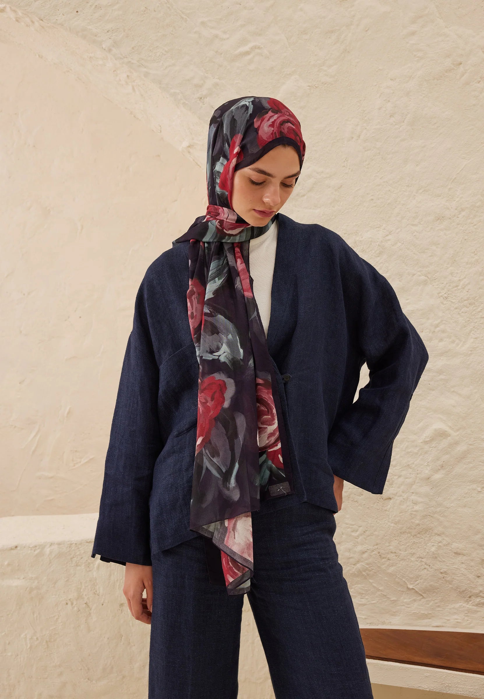 FRESH SCARFS | Summer Rose Patterned Scarf